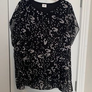 CAbi 3597 Cosmos Black and White Patterned Blouse - large
